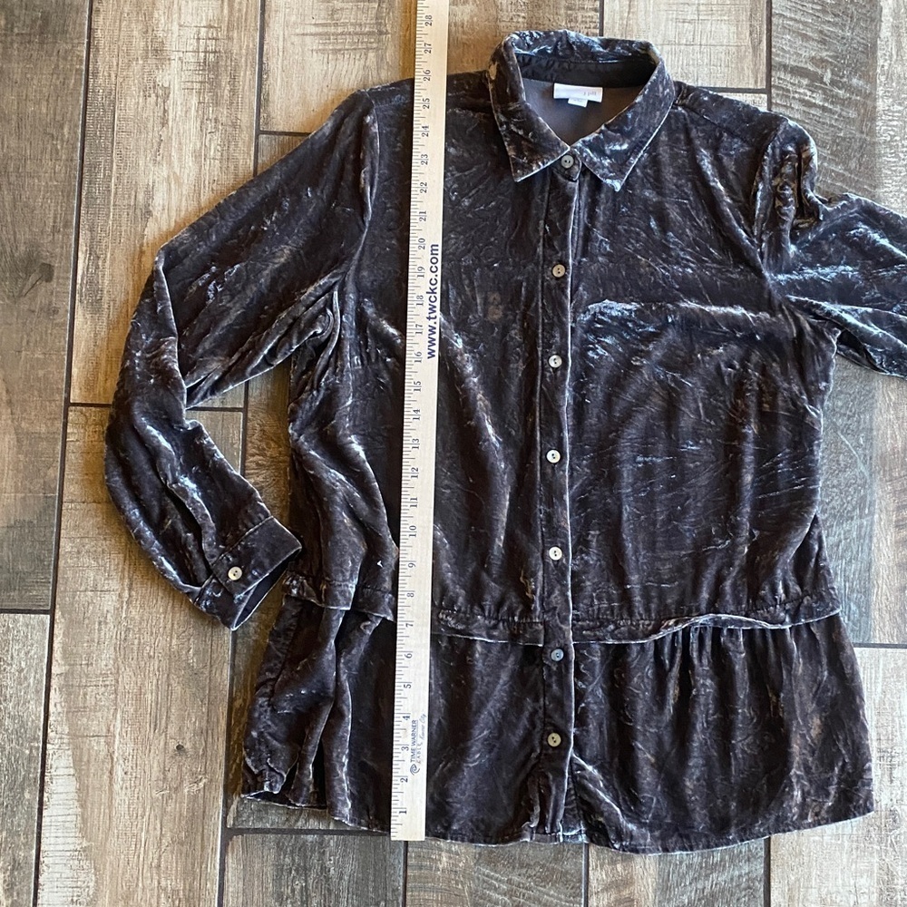 J. Jill Velvet Silk Button-Down Shirt - Picture 11 of 11